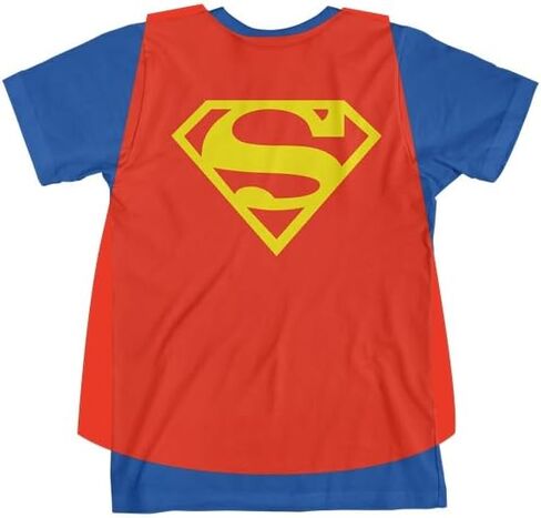Superman Costume Boy's Blue Crew Neck Short Sleeve Cosplay T-Shirt مع رأس قابلة للفصل in Kuwait
