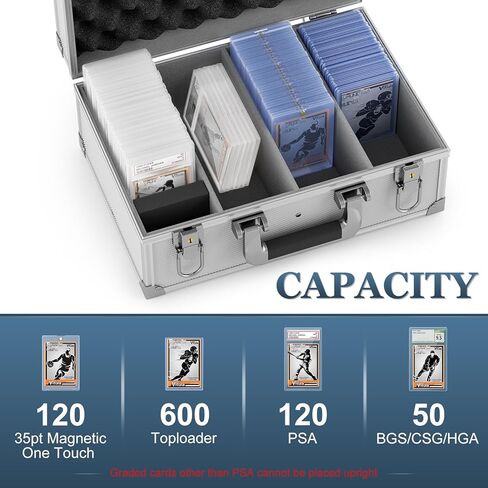 TopLoaders Storage Box for 120 3" x 4" pt Magnetic Card Holder, Trading Card Storage Case with Dividers, Fits for Trading Cards and Sports Cards, Game Cards, Holds up to 500+ Toploaders in Kuwait
