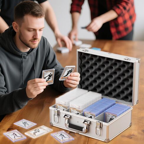 TopLoaders Storage Box for 120 3" x 4" pt Magnetic Card Holder, Trading Card Storage Case with Dividers, Fits for Trading Cards and Sports Cards, Game Cards, Holds up to 500+ Toploaders in Kuwait