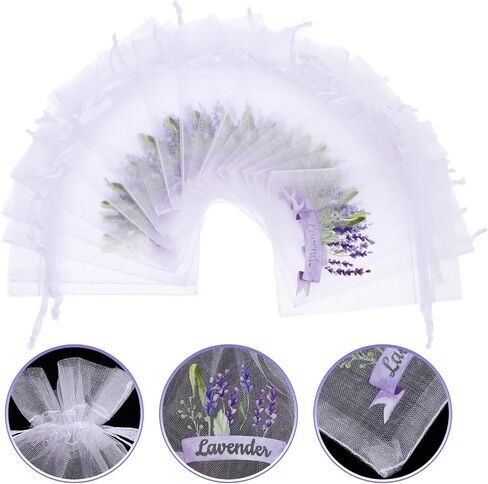 ABOOFAN 20pcs Empty Lavender Sachet Bags Organza Gauze Bags Small Drawstring Jewelry Pouches Party Favor Candy Bags in Saudi Arabia