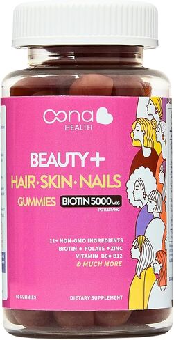 الجمال+ أظافر الشعر والفيتامينات الجلدية - Biotin Gummies 5000 MCG - الفولات - فيتامين B المعقدة B5 ، B6 ، B12 - الفيتامينات البيوتين - غموض نمو الشعر أسرع ، أظافر أقوى ، رعاية جلدية صحية in Saudi Arabia