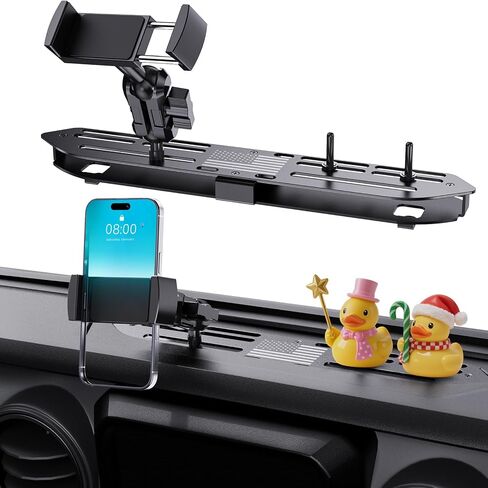 تم ترقية Metal Phone Mount لـ Jeep Wrangler JL JLU 2018-2023 & Gladiator JT 2020 2021 2022 2023 ، حامل هاتف Dash مع مجموعة نظام البط (ليس لـ 4xe & 2024+) in Kuwait