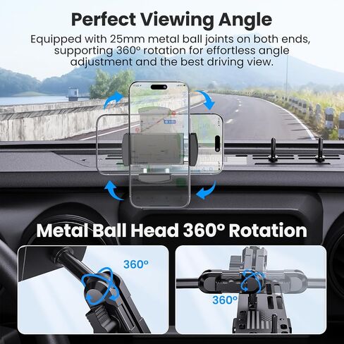 تم ترقية Metal Phone Mount لـ Jeep Wrangler JL JLU 2018-2023 & Gladiator JT 2020 2021 2022 2023 ، حامل هاتف Dash مع مجموعة نظام البط (ليس لـ 4xe & 2024+) in Kuwait