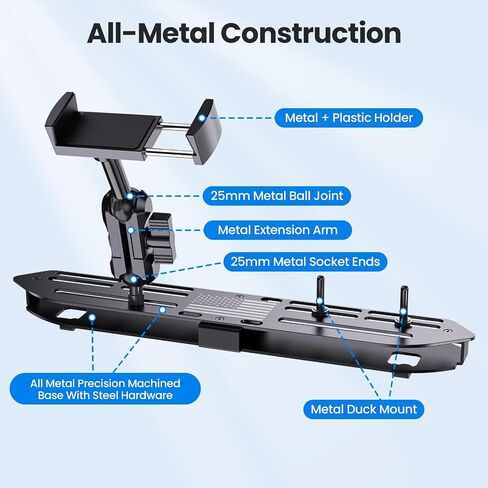 تم ترقية Metal Phone Mount لـ Jeep Wrangler JL JLU 2018-2023 & Gladiator JT 2020 2021 2022 2023 ، حامل هاتف Dash مع مجموعة نظام البط (ليس لـ 4xe & 2024+) in Kuwait