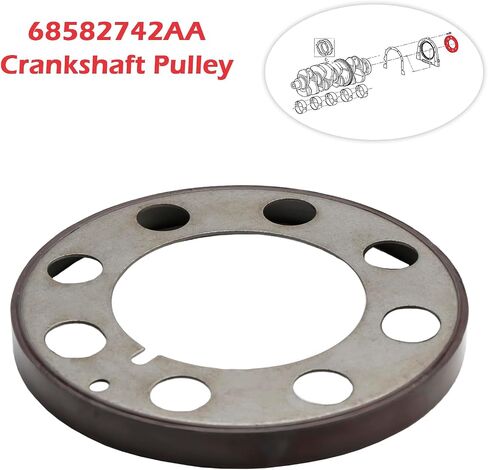 Sprocket Crankshaft Pulley Fit For Jeep GRAND CHEROKEE WK 2014-2023 3.0Diesel,For WRANGLER JK 2011-2018 2.8 Diesel,For Dodge RAM 1500 DS/DX 2014-2018 3.0 Diesel#68027485AA,68493358AA,68582742AA in Saudi Arabia