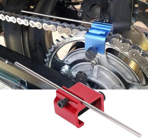 Acouto Chain Alignment Tool Aluminium Alloy for Motorcycles and ATVs, Quick Accurate Alignment Tool, with Universal Fit for Scooters, Snowmobiles (Blue) in Saudi Arabia
