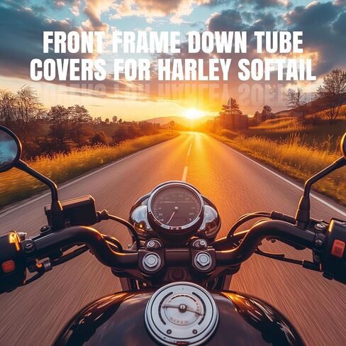 Front Frame Down Tube Covers for Harley Softail Fat Boy Heritage Deluxe Springer Slim Twin Cam Convertible Night Train Breakout Cross Bones Standard Custom CVO FLSTF FLSTN FLST (Chrome) in Saudi Arabia