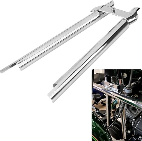 Front Frame Down Tube Covers for Harley Softail Fat Boy Heritage Deluxe Springer Slim Twin Cam Convertible Night Train Breakout Cross Bones Standard Custom CVO FLSTF FLSTN FLST (Chrome) in Saudi Arabia