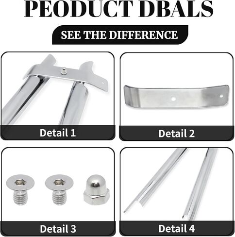 Front Frame Down Tube Covers for Harley Softail Fat Boy Heritage Deluxe Springer Slim Twin Cam Convertible Night Train Breakout Cross Bones Standard Custom CVO FLSTF FLSTN FLST (Chrome) in Saudi Arabia