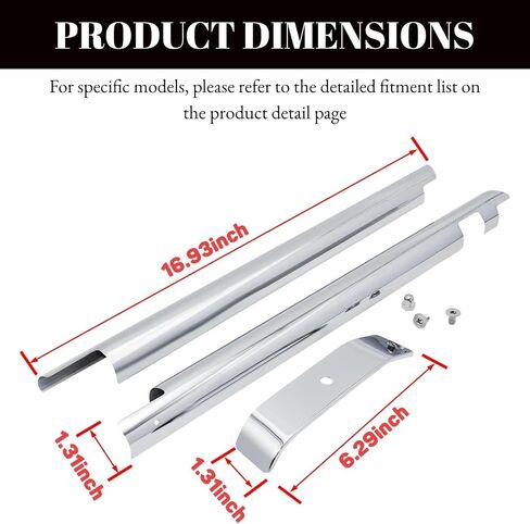 Front Frame Down Tube Covers for Harley Softail Fat Boy Heritage Deluxe Springer Slim Twin Cam Convertible Night Train Breakout Cross Bones Standard Custom CVO FLSTF FLSTN FLST (Chrome) in Saudi Arabia