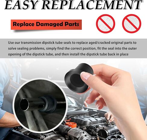 Aokdom Transmission Dipstick Tube Seal يحل محل OEM 1259475 ، ختم أنبوب مقعد البطن الناعم متوافق مع كاديلاك/هامر ، أختام أنابيب عصا تراجع متينة تناسب 4T65-E in Kuwait