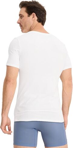 Jockey Men's Undershirt Smooth Fit Cotton Stretch V-Neck Undershirt - 3 Pack in Saudi Arabia