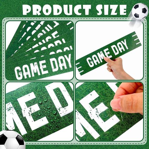 Epakh 8 Pcs Football Street Signs Cutouts Set Game Day Sign Cut Out Football Theme Decoration Sports Birthday Party Supplies Green/White 11.81"x2.76" in Saudi Arabia