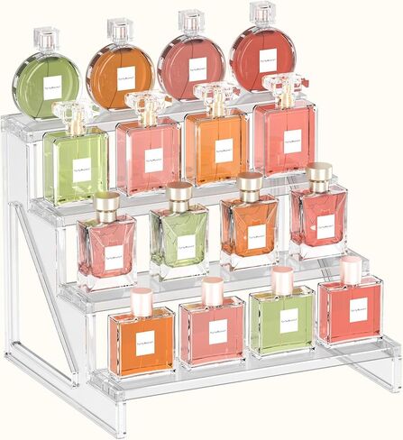 عرض Displate STAND Organizer Room Decor - 4 طبقات من الأرفف الأكريليكات واضحة ، حامل منظم العطور ، حامل حامل الكعك ، أرفف الحلويات منظمًا وديكورًا لغرفة النوم ، الحمام ، الحفل ، حزمة واحدة (9 بوصات ، 1 حزمة) in Saudi Arabia