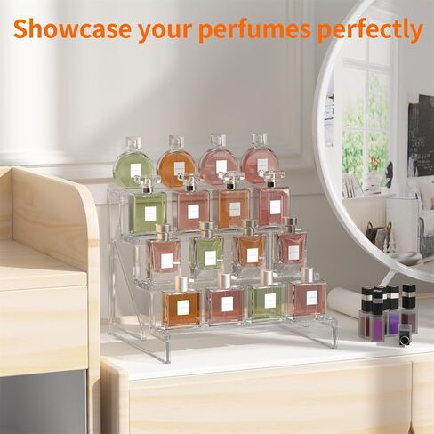 عرض Displate STAND Organizer Room Decor - 4 طبقات من الأرفف الأكريليكات واضحة ، حامل منظم العطور ، حامل حامل الكعك ، أرفف الحلويات منظمًا وديكورًا لغرفة النوم ، الحمام ، الحفل ، حزمة واحدة (9 بوصات ، 1 حزمة) in Saudi Arabia