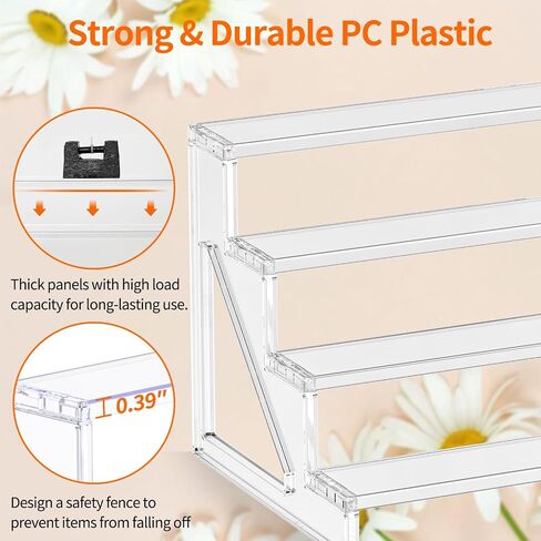 عرض Displate STAND Organizer Room Decor - 4 طبقات من الأرفف الأكريليكات واضحة ، حامل منظم العطور ، حامل حامل الكعك ، أرفف الحلويات منظمًا وديكورًا لغرفة النوم ، الحمام ، الحفل ، حزمة واحدة (9 بوصات ، 1 حزمة) in Saudi Arabia