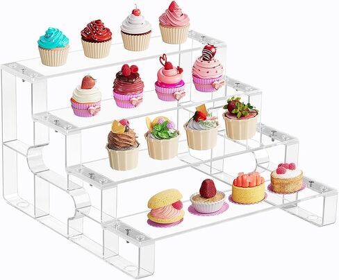3 Tier Perfume Organizer Stand, Acrylic Display Stands,Cologne Organizer for men, Clear Shelf Risers for Figures, Cupcake Stand Holder for Party, Riser Stand for Decoration and Organizer in Saudi Arabia