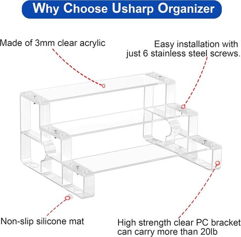 3 Tier Perfume Organizer Stand, Acrylic Display Stands,Cologne Organizer for men, Clear Shelf Risers for Figures, Cupcake Stand Holder for Party, Riser Stand for Decoration and Organizer in Saudi Arabia