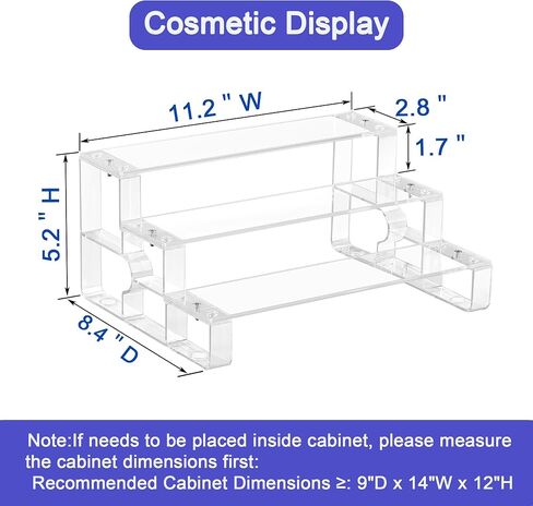3 Tier Perfume Organizer Stand, Acrylic Display Stands,Cologne Organizer for men, Clear Shelf Risers for Figures, Cupcake Stand Holder for Party, Riser Stand for Decoration and Organizer in Saudi Arabia