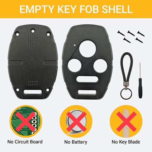 2 أجهزة كمبيوتر لا يوجد قطع مطلوبة مفتاح FOB SHELL محسّنة لـ Honda Accord/CIDIC/CR-V/FIT/ODYSSEY/PILOT/RIDGELINE/CR-Z-مقاومة للتصدع ومتين-طول العمر المحسن (زر 3) in Kuwait