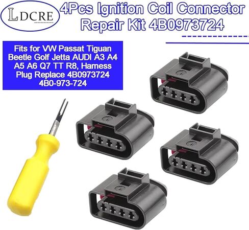 4pcs ishis chaletition coil coytrict kit 4B0973724 ، يناسب VW Passat Tiguan Beetle Golf Jetta Audi A3 A4 A5 A6 Q7 TT R8 ، HARNESS PLUPLIS in Kuwait