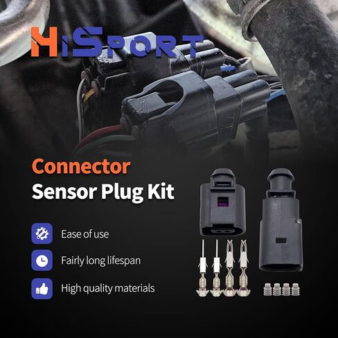 Hisport Connector Sensor Sensor Plug Plug Clip Clip - متوافق مع Audi A3 A4 A5 A6 A7 A8 Q5 Q7 Volkswagen Beetle E -Golf Porsche Boxster Rabbit يستبدل 1J0973702 8Z0820535 6RD820535 in Saudi Arabia