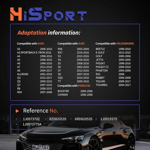 Hisport Connector Sensor Sensor Plug Plug Clip Clip - متوافق مع Audi A3 A4 A5 A6 A7 A8 Q5 Q7 Volkswagen Beetle E -Golf Porsche Boxster Rabbit يستبدل 1J0973702 8Z0820535 6RD820535 in Saudi Arabia