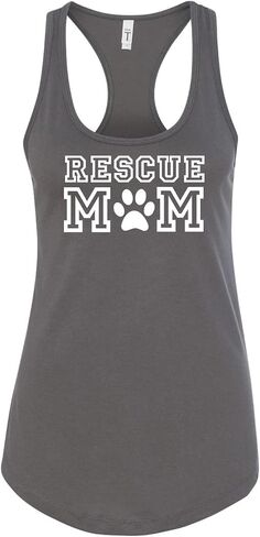 Rescue Mom Dog Mom Ladies Sleeveless Racerback Tank Top (Assorted Colors) in Saudi Arabia