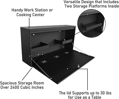 Hooke Road Wrangler Tailgate Table Storage Lock Box Camping Desk for Jeep Wrangler JL & Unlimited 2018 2019 2020 2021 2022 2023 2024 2025 in Kuwait