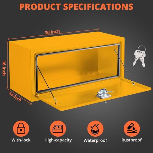 SteelHeavy Duty Truck Bed Tool Box, Door with Double Sided Hydraulics Rods for Trailer Truck Pick Ups in Saudi Arabia