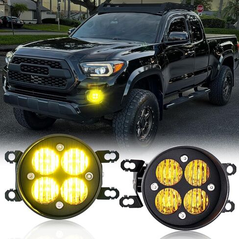 Yellow LED Fog Lights Fits For 2012-2023 Tacoma,2014-2021 Tundra,2010-2024 4Runner,2011-2019 Sienna,2009-2016 Corolla,2008-2013 LX570,2 Packs(SAE Fog Lamp,Amber LED Light Kit) in Saudi Arabia