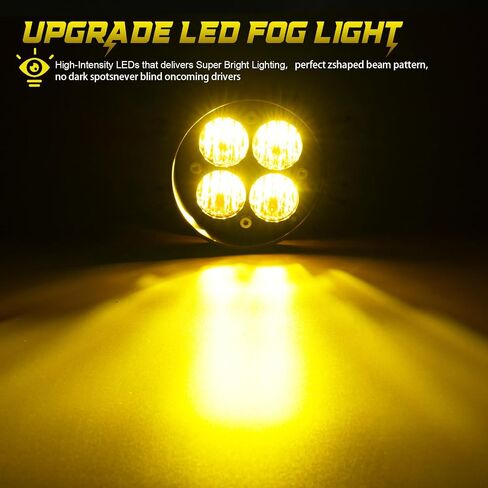 Yellow LED Fog Lights Fits For 2012-2023 Tacoma,2014-2021 Tundra,2010-2024 4Runner,2011-2019 Sienna,2009-2016 Corolla,2008-2013 LX570,2 Packs(SAE Fog Lamp,Amber LED Light Kit) in Saudi Arabia