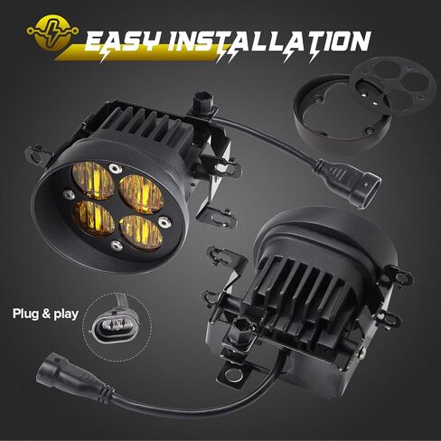 Yellow LED Fog Lights Fits For 2012-2023 Tacoma,2014-2021 Tundra,2010-2024 4Runner,2011-2019 Sienna,2009-2016 Corolla,2008-2013 LX570,2 Packs(SAE Fog Lamp,Amber LED Light Kit) in Saudi Arabia