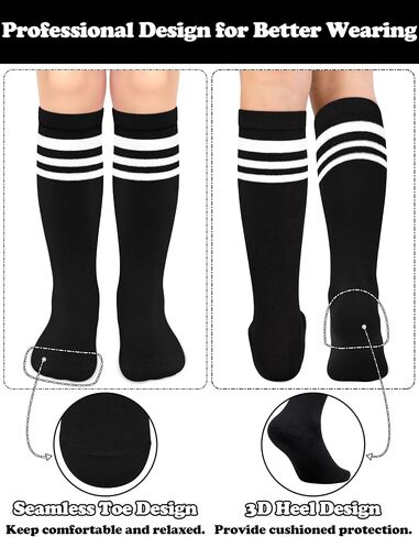 Sarfel 3 Pack Kids Soccer Socks Socks Toddler Baseball Socks Youth Boys Girls Softball Sock Girls Youth Football Sock Sports in Saudi Arabia