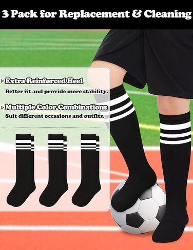 Sarfel 3 Pack Kids Soccer Socks Socks Toddler Baseball Socks Youth Boys Girls Softball Sock Girls Youth Football Sock Sports in Saudi Arabia