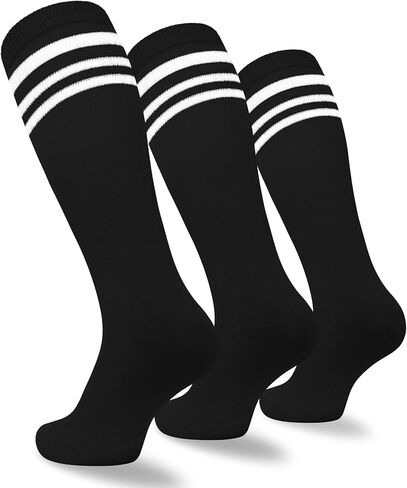 Sarfel 3 Pack Kids Soccer Socks Socks Toddler Baseball Socks Youth Boys Girls Softball Sock Girls Youth Football Sock Sports in Saudi Arabia
