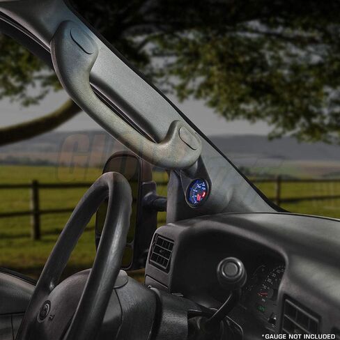 Glowshift Gray Grey Single Gauge Pod متوافق مع Ford Super Duty F-250 F-350 Power Stroke 2003-2007-Get Handle Clutout-Mountory Color Mounts (1) 2-1/16 "(52mm) Gauge in Saudi Arabia