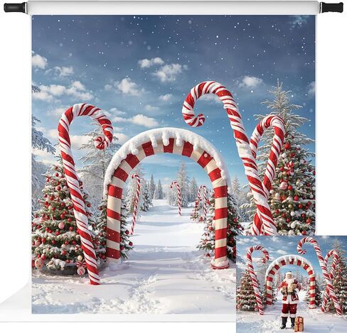 Kate Christmas Backdrops Children Christmas Party Decor Backdrop Candy House Winter Outdoor Scene, 7x5ft in Saudi Arabia