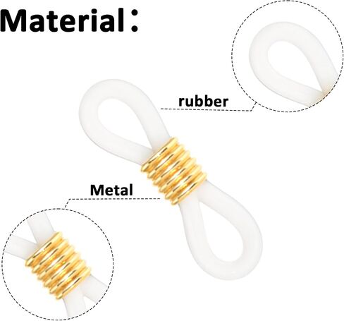 80 Pcs Eyeglass Chain Connector, Eyeglass Chain Ends Anti Slip Rubber Connector Rubber Loops Eyeglasses Strap Accessories for Glasses Straps Holder Sunglasses strap in Saudi Arabia
