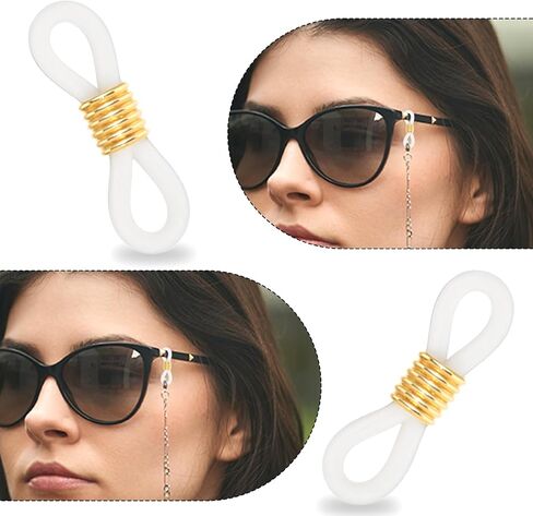 80 Pcs Eyeglass Chain Connector, Eyeglass Chain Ends Anti Slip Rubber Connector Rubber Loops Eyeglasses Strap Accessories for Glasses Straps Holder Sunglasses strap in Saudi Arabia