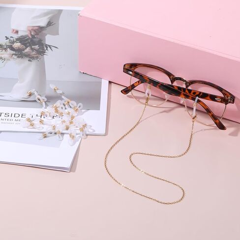 80 Pcs Eyeglass Chain Connector, Eyeglass Chain Ends Anti Slip Rubber Connector Rubber Loops Eyeglasses Strap Accessories for Glasses Straps Holder Sunglasses strap in Saudi Arabia