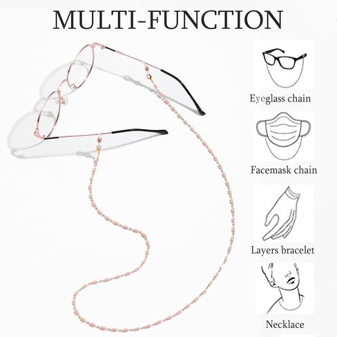 Glasses Chain Beaded Eye Glasses Holders Around Neck Eyeglass Chain Crystal Eyeglass Chains for Women Stylish in Saudi Arabia