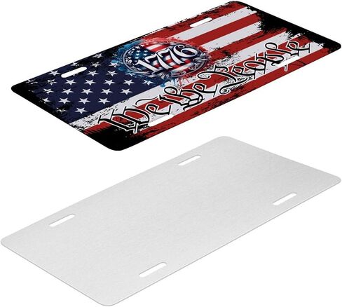 American Flag Front License Plate – 1776 We The People Grunge Aluminum Car Tag, 12×6 Patriotic Decorative Plate in Saudi Arabia
