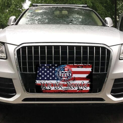 American Flag Front License Plate – 1776 We The People Grunge Aluminum Car Tag, 12×6 Patriotic Decorative Plate in Saudi Arabia