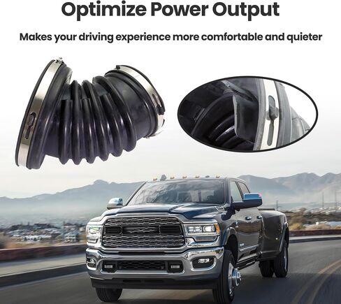 مرنان Astrosync Air Courtake Resonator Upperr خرطوم أنبوب أنبوب Dodge RAM 2500 3500 4500 5500 مجهز بـ 6.7 لتر Cummins Diesel Motors 2007-2018. in Saudi Arabia
