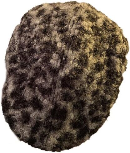 Y2K Leopard Print Plush Beret Hat Winter Winter Warm Dark Hat Hat Retro French Long Brim Newsboy Caps (الولايات المتحدة ، ألفا ، مقاس واحد ، رمادي) in Saudi Arabia