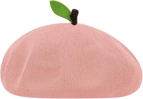 Green Leave Fruit Beret Womens Summer Slouchy Crochet Artist French Painter Hat Cosplay Cute Funny Kawaii Cap in Saudi Arabia
