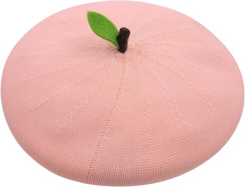 Green Leave Fruit Beret Womens Summer Slouchy Crochet Artist French Painter Hat Cosplay Cute Funny Kawaii Cap in Saudi Arabia