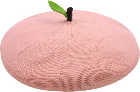 Green Leave Fruit Beret Womens Summer Slouchy Crochet Artist French Painter Hat Cosplay Cute Funny Kawaii Cap in Saudi Arabia