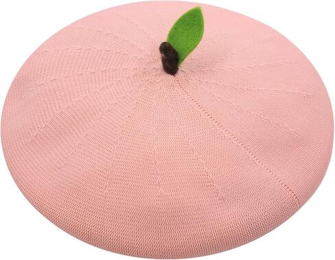 Green Leave Fruit Beret Womens Summer Slouchy Crochet Artist French Painter Hat Cosplay Cute Funny Kawaii Cap in Saudi Arabia